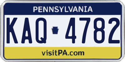 PA license plate KAQ4782