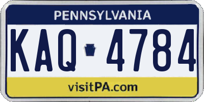 PA license plate KAQ4784