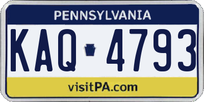 PA license plate KAQ4793