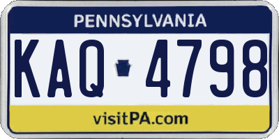 PA license plate KAQ4798
