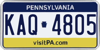 PA license plate KAQ4805