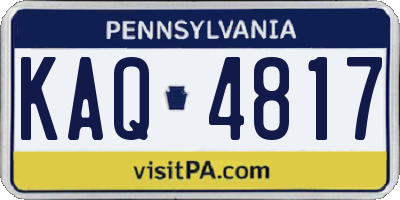 PA license plate KAQ4817
