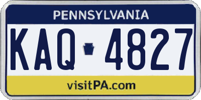 PA license plate KAQ4827