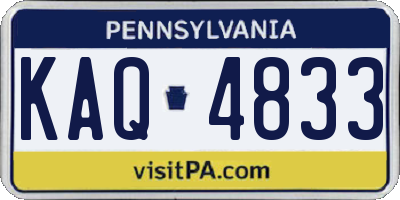 PA license plate KAQ4833