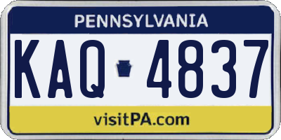 PA license plate KAQ4837