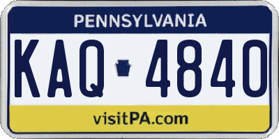 PA license plate KAQ4840