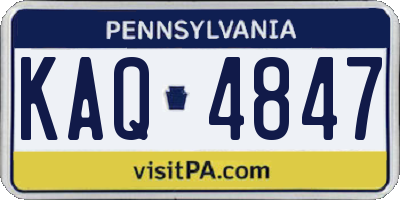 PA license plate KAQ4847