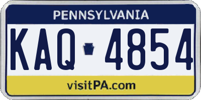 PA license plate KAQ4854