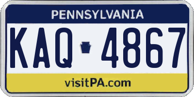 PA license plate KAQ4867