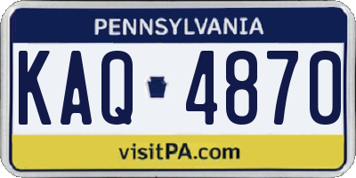 PA license plate KAQ4870