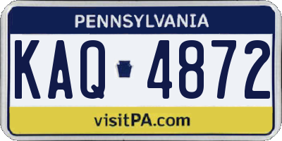 PA license plate KAQ4872