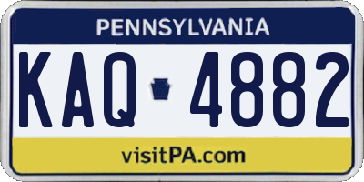 PA license plate KAQ4882