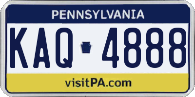 PA license plate KAQ4888