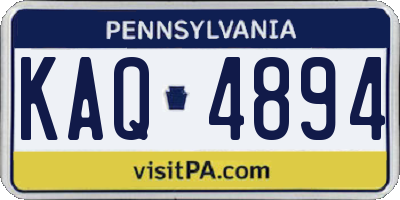 PA license plate KAQ4894