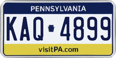 PA license plate KAQ4899