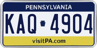 PA license plate KAQ4904