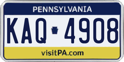 PA license plate KAQ4908