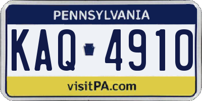 PA license plate KAQ4910