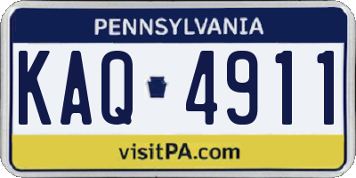 PA license plate KAQ4911