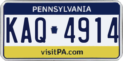 PA license plate KAQ4914