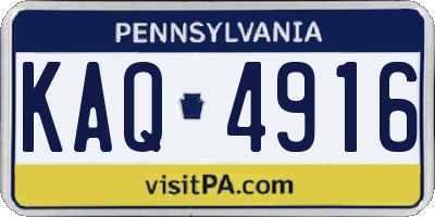 PA license plate KAQ4916