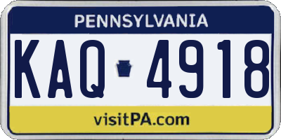 PA license plate KAQ4918