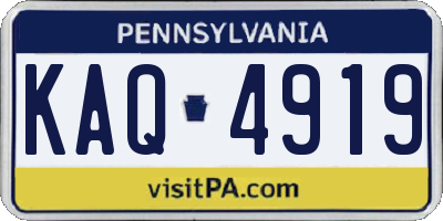 PA license plate KAQ4919