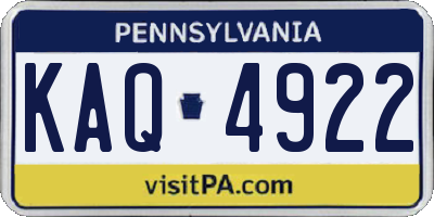 PA license plate KAQ4922