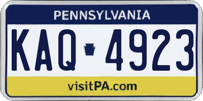 PA license plate KAQ4923