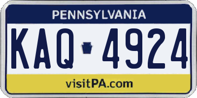 PA license plate KAQ4924