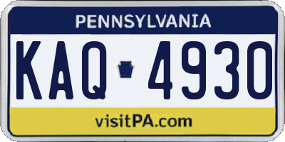 PA license plate KAQ4930