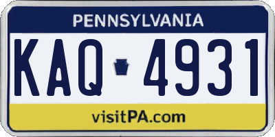 PA license plate KAQ4931