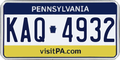 PA license plate KAQ4932