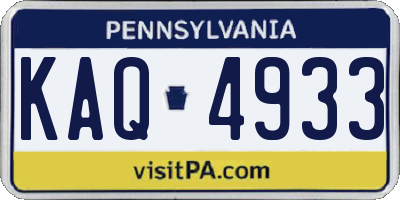 PA license plate KAQ4933
