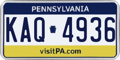 PA license plate KAQ4936
