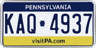 PA license plate KAQ4937