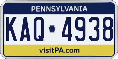 PA license plate KAQ4938