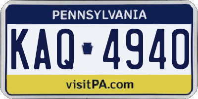 PA license plate KAQ4940