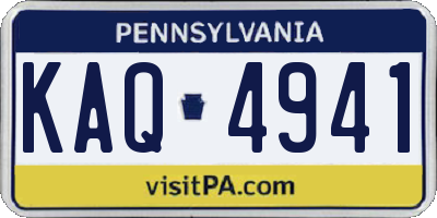 PA license plate KAQ4941