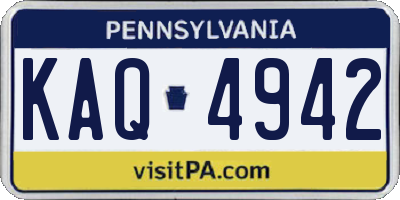 PA license plate KAQ4942