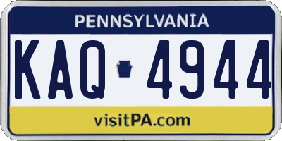 PA license plate KAQ4944