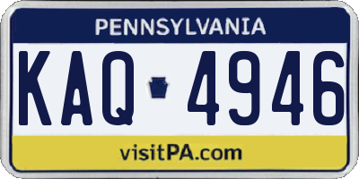 PA license plate KAQ4946