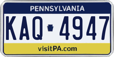 PA license plate KAQ4947