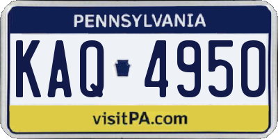 PA license plate KAQ4950