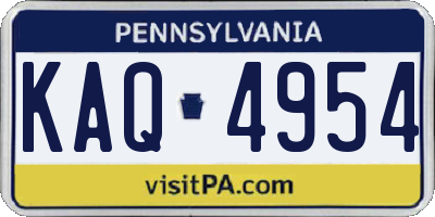 PA license plate KAQ4954
