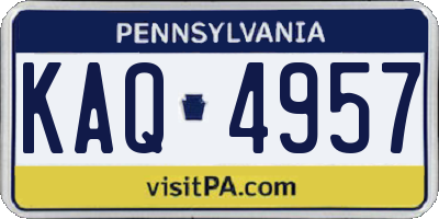 PA license plate KAQ4957