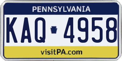 PA license plate KAQ4958