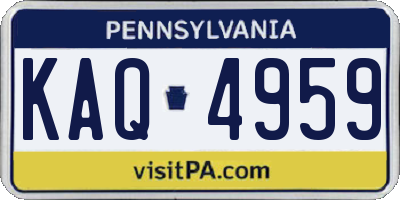 PA license plate KAQ4959