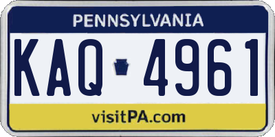 PA license plate KAQ4961