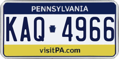 PA license plate KAQ4966